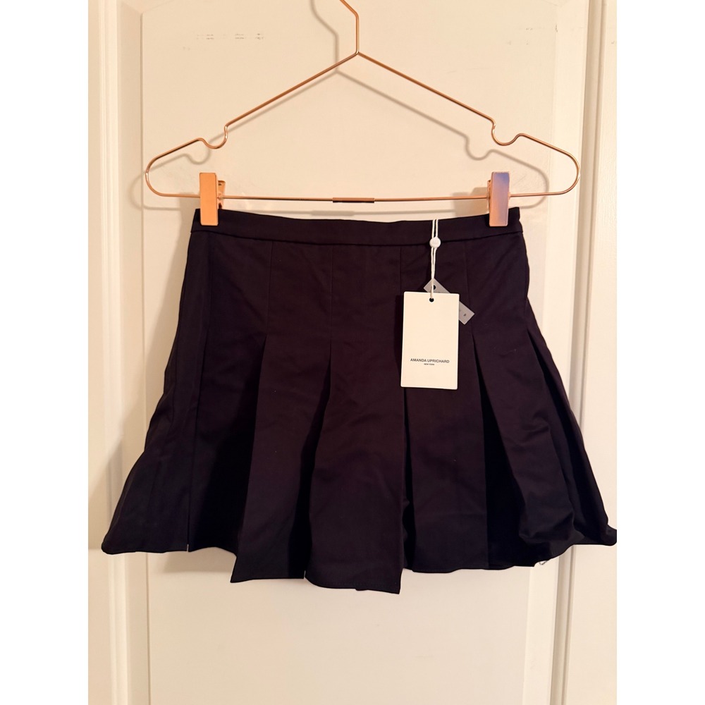 Amanda Uprichard Skort Womens Dixon XS Black Pleated Mini Skirt NWT High Rise - Picture 3 of 6